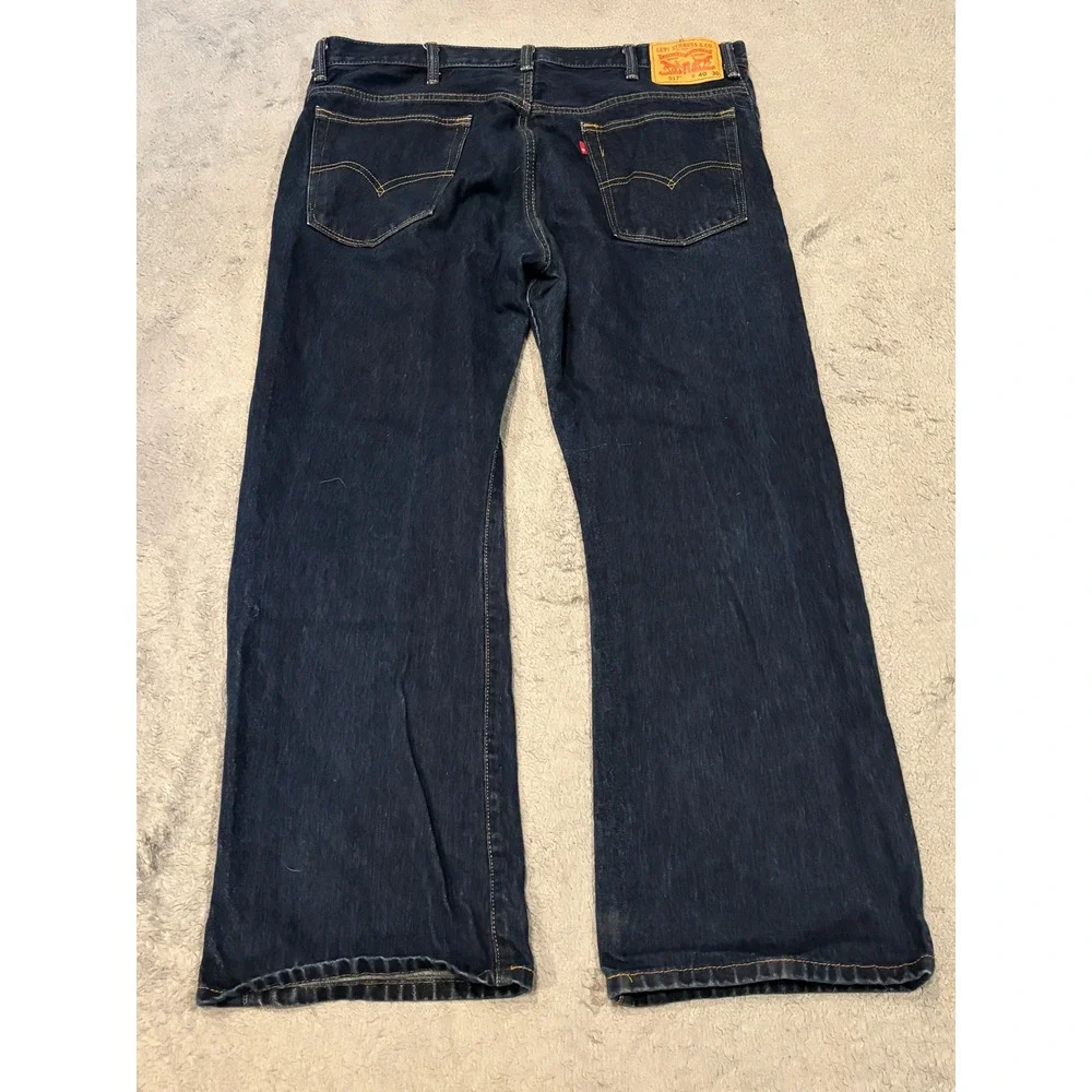 Levis 517 Bootcut Jeans Mens 40x30 Dark Wash Indigo Denim 100% Cotton 517-0217